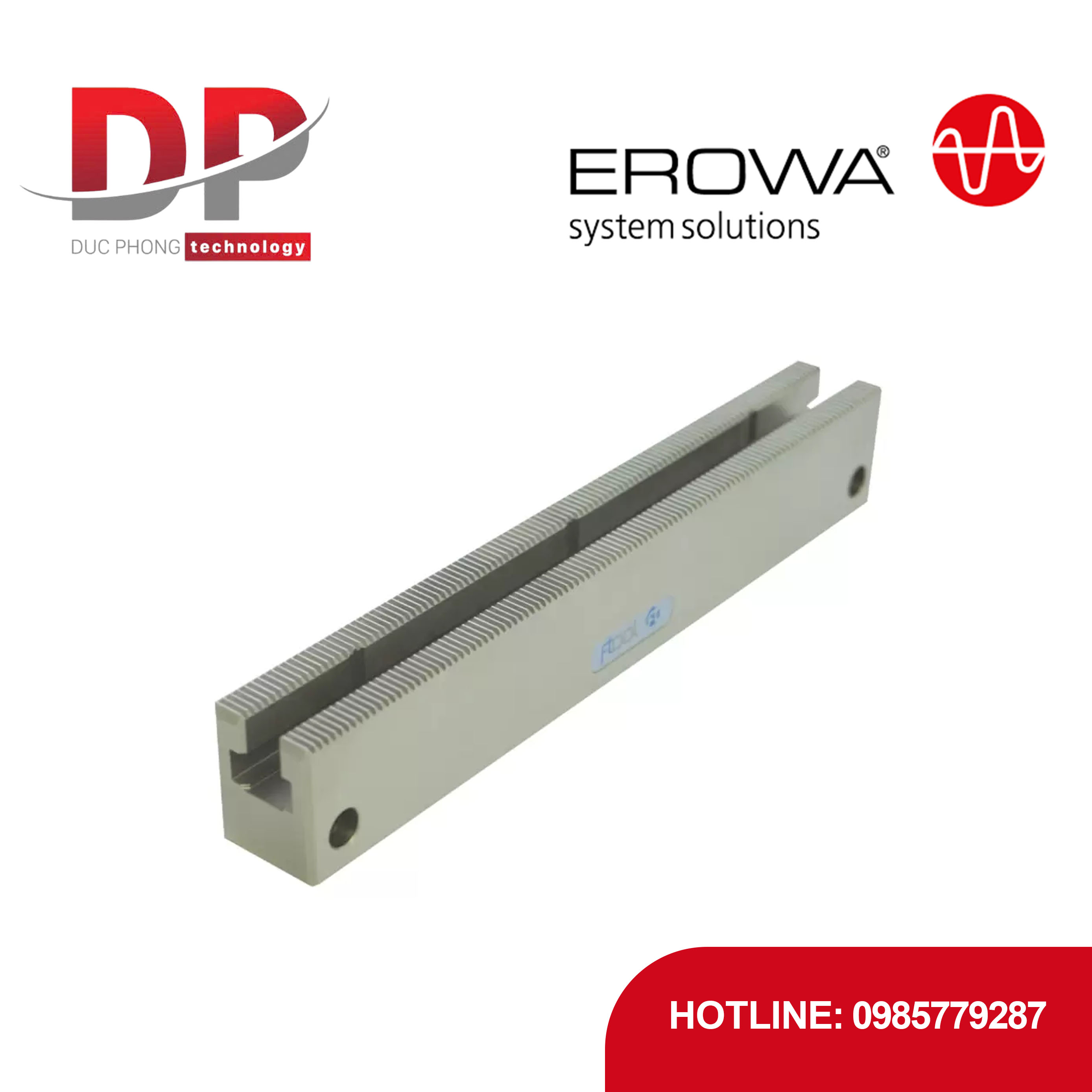 Thanh kẹp EROWA F-Tool FT-01926 220 B28, chống gỉ, lưới răng 2 mm, cho cắt dây EDM