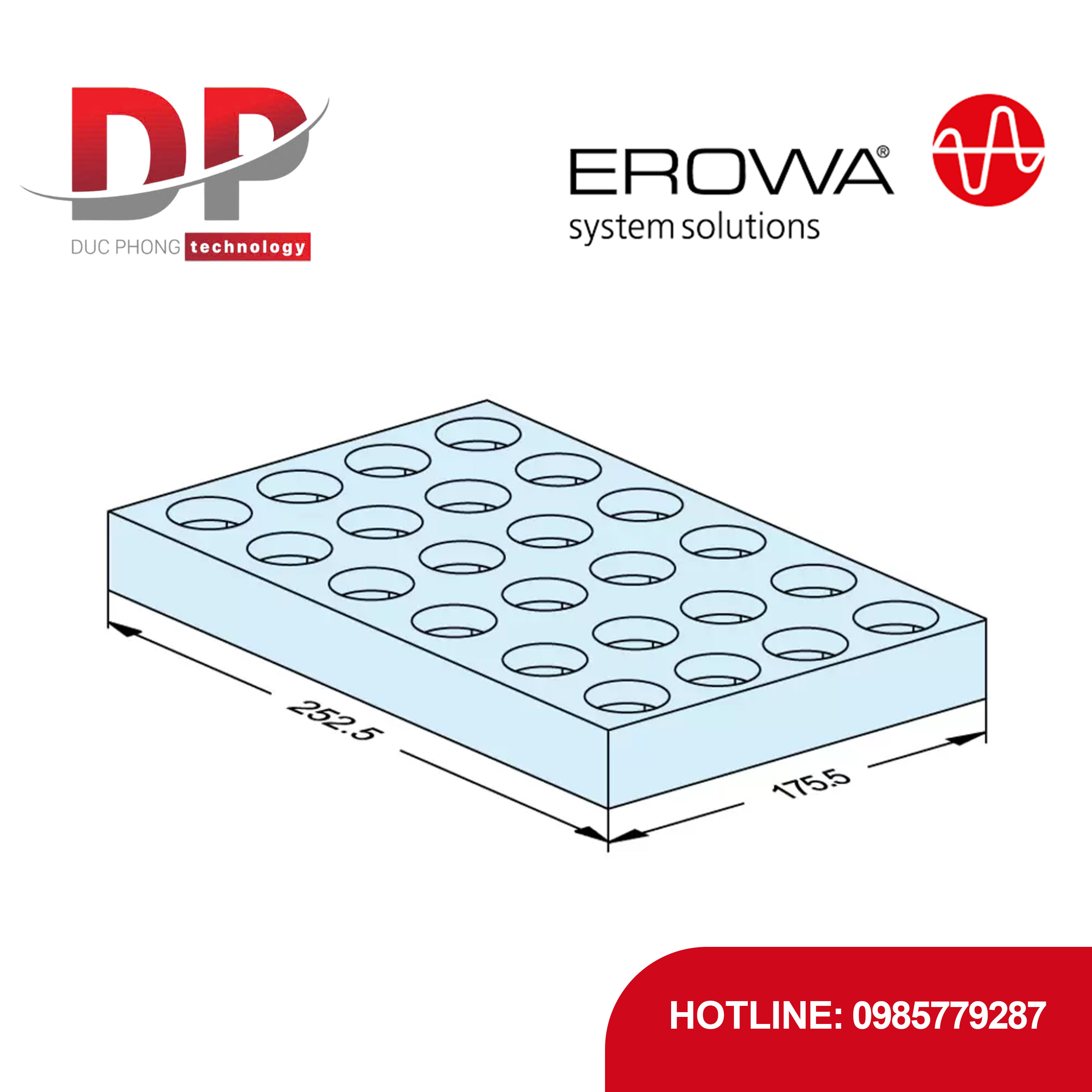 Tháp lưu trữ EROWA ER-020958 Compact, 24 vị trí, vật liệu Styrene, hộp 10 chiếc