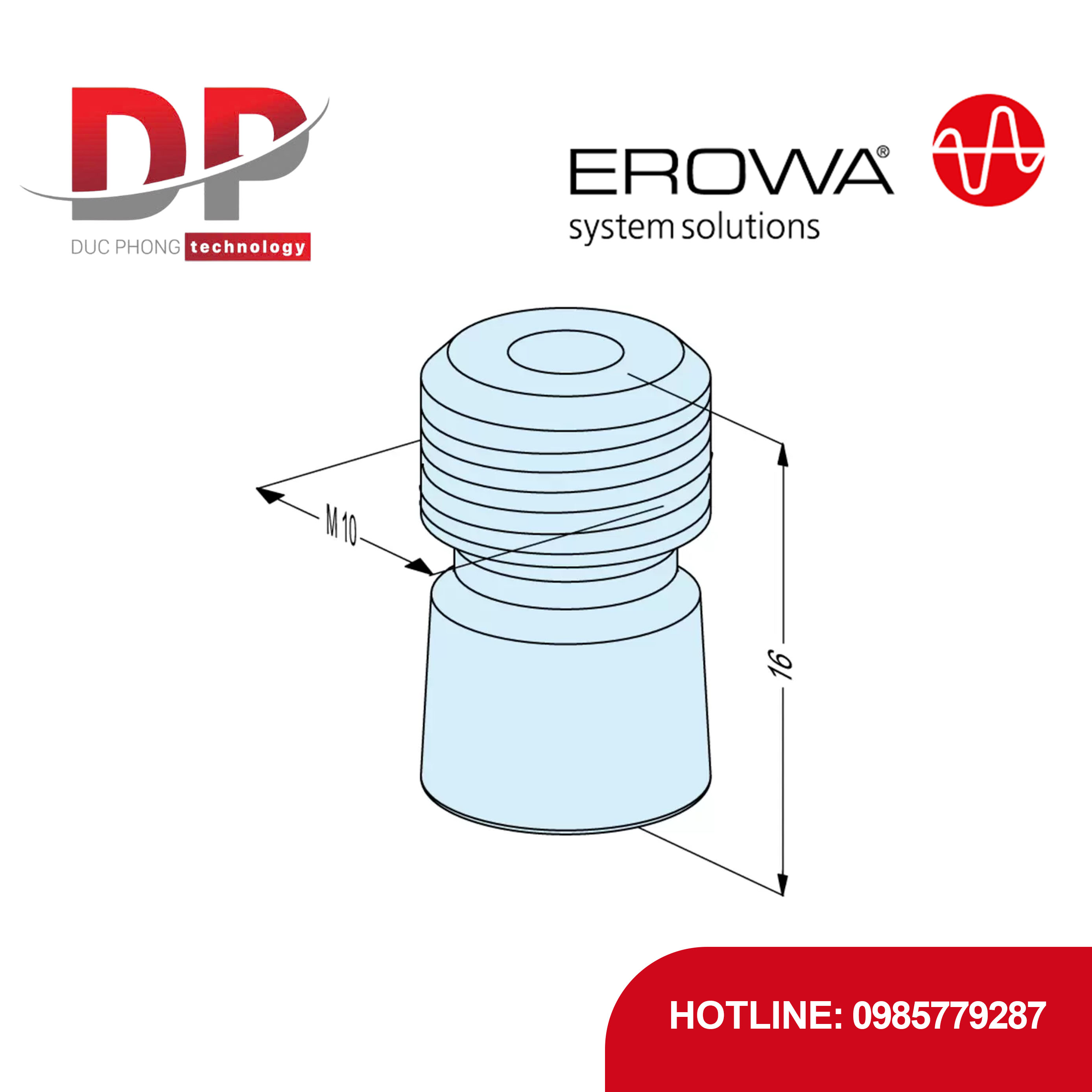 Vít bịt kín EROWA ER-022194 M10, Nhựa, cho Pallet (100 chiếc)