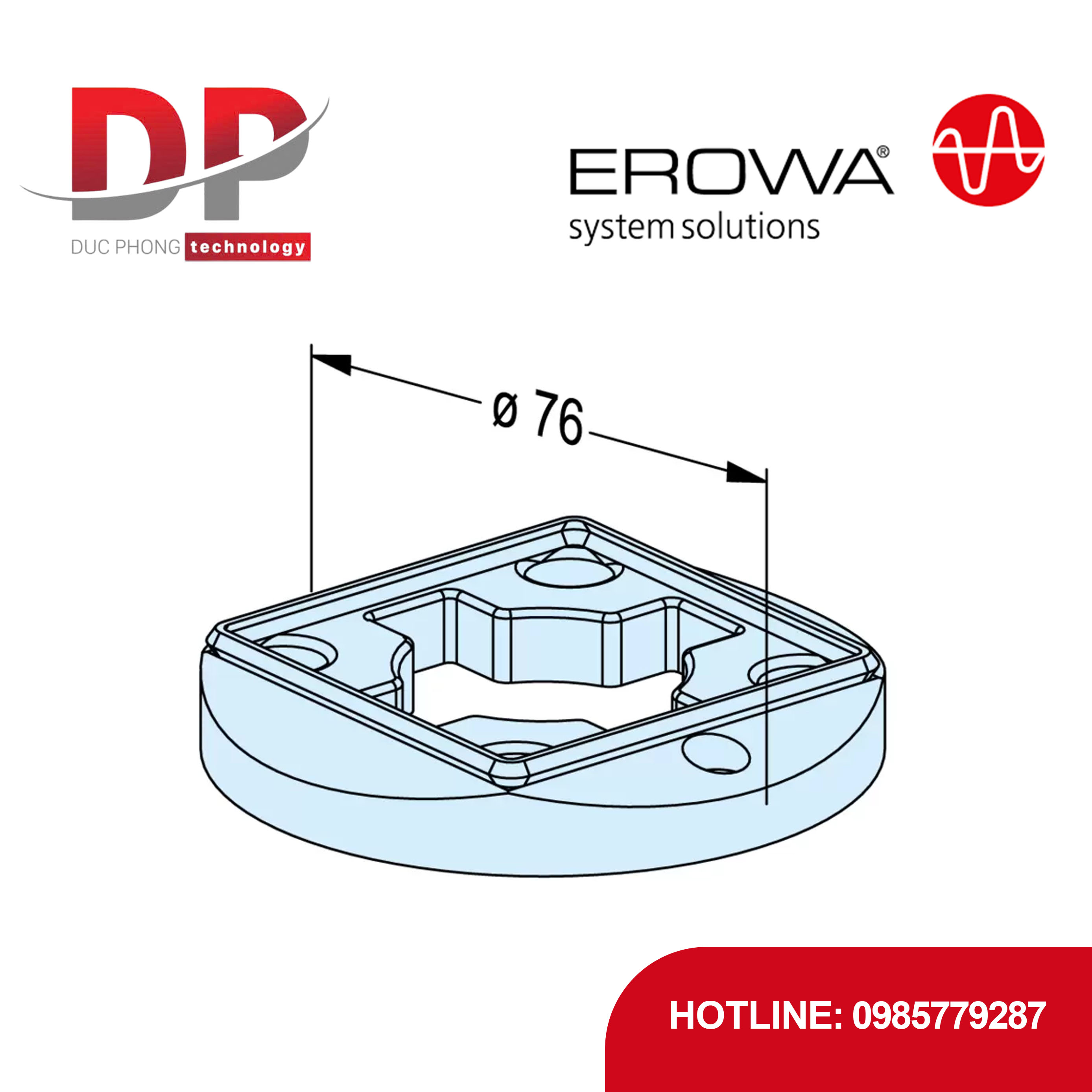 Vòng đệm kín EROWA ER-094955 Sealing Ring ITS 50 C, bảo vệ Đầu kẹp 50