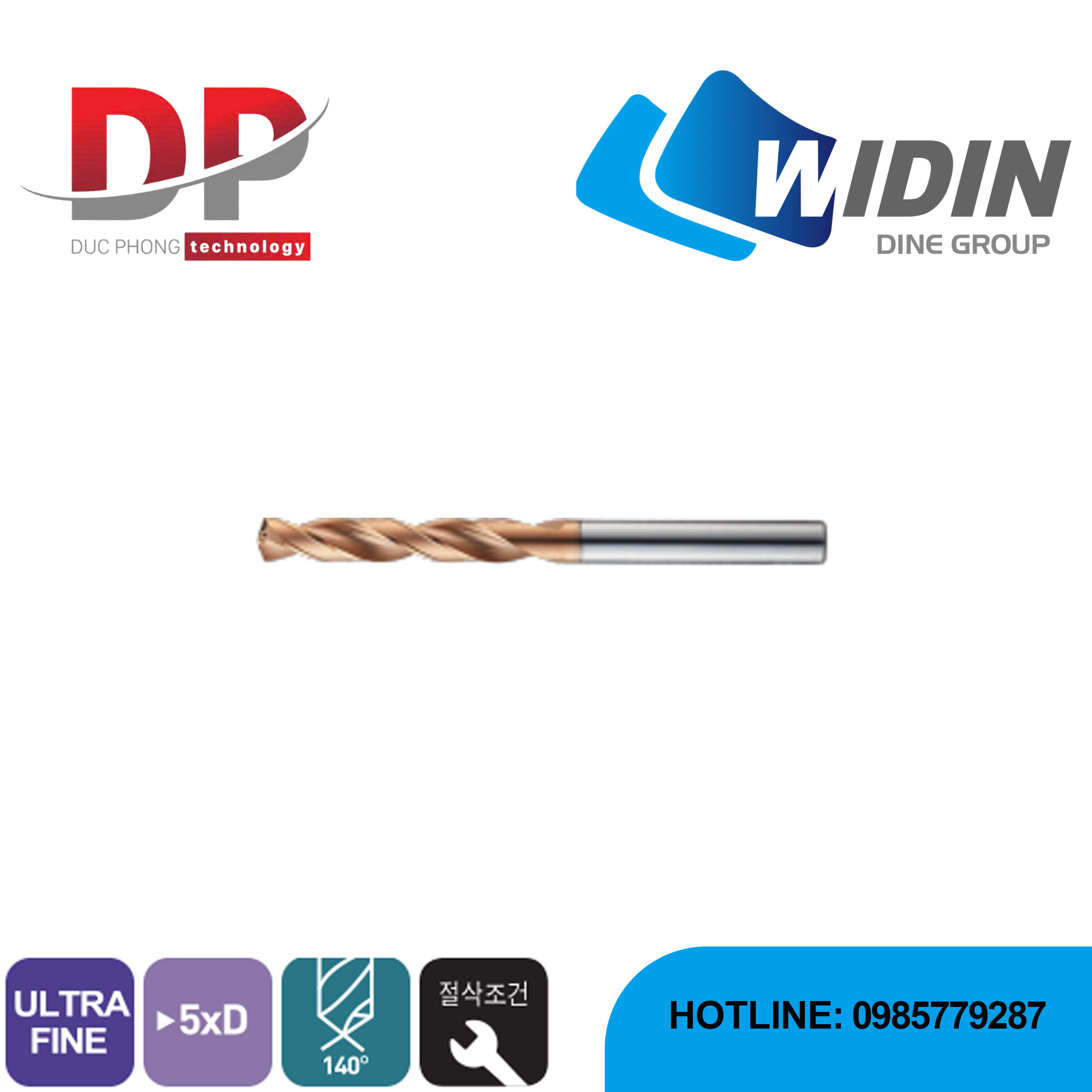 Mũi khoan Carbide series HPI505 - WIDIN (Dùng để khoan tốc độ cao)